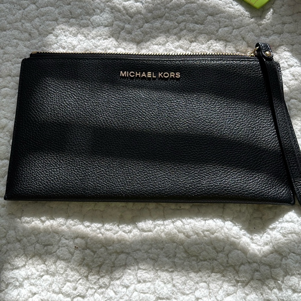 Michael Kors black wristlet pouch